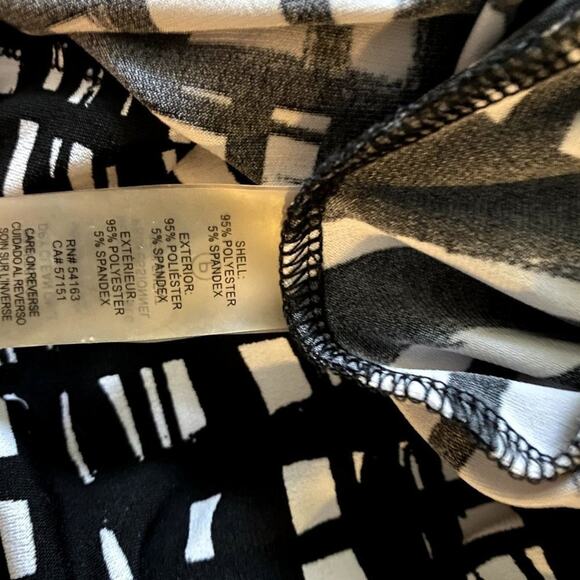 Calvin Klein Black and White Checkered Blouse - Picture 6 of 8